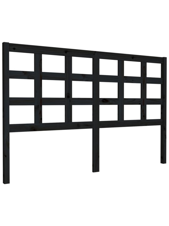 Gultas galvgalis, melns, 156x4x100 cm, priedes masīvkoks