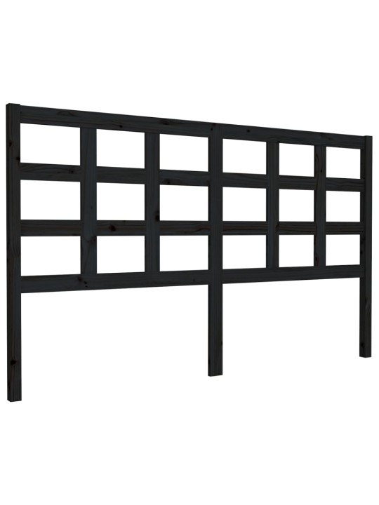 Gultas galvgalis, melns, 165,5x4x100 cm, priedes masīvkoks