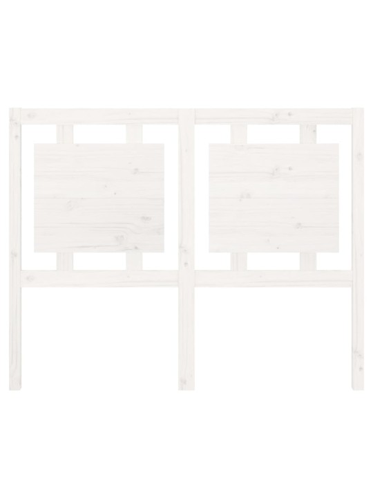 Gultas galvgalis, balts, 125,5x4x100 cm, priedes masīvkoks
