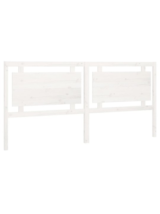 Gultas galvgalis, balts, 205,5x4x100 cm, priedes masīvkoks