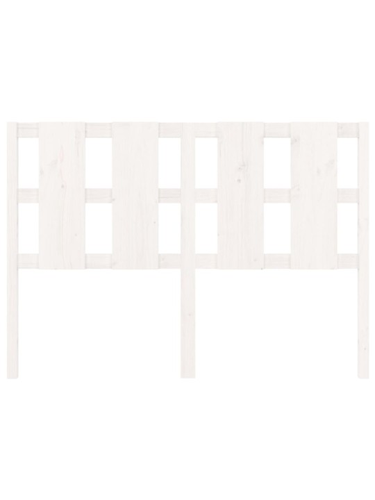 Gultas galvgalis, balts, 125,5x4x100 cm, priedes masīvkoks