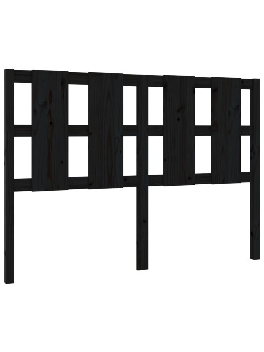 Gultas galvgalis, melns, 145,5x4x100 cm, priedes masīvkoks