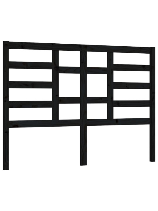Gultas galvgalis, melns, 156x4x104 cm, priedes masīvkoks