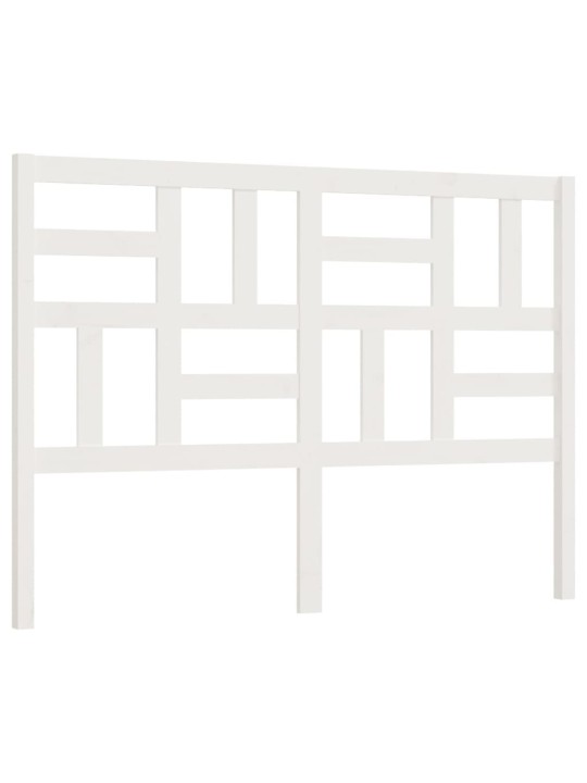 Gultas galvgalis, balts, 126x4x104 cm, priedes masīvkoks