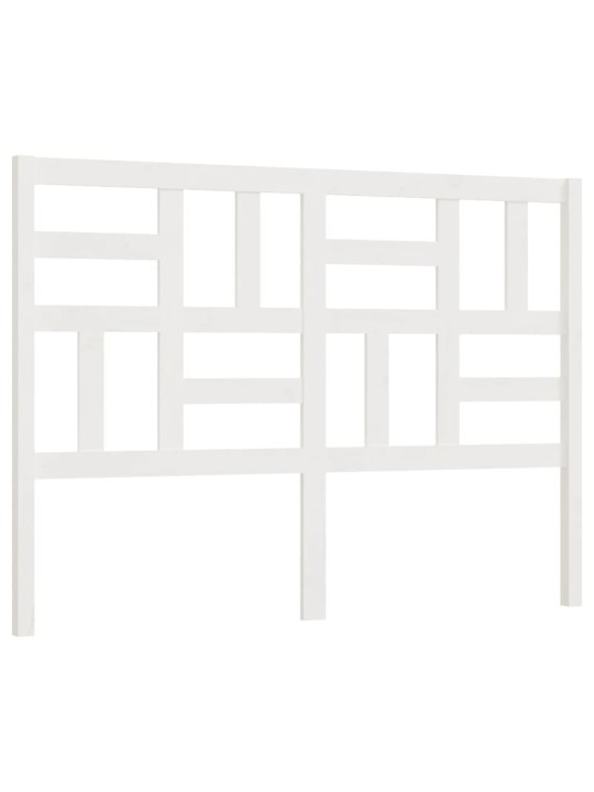 Gultas galvgalis, balts, 141x4x104 cm, priedes masīvkoks