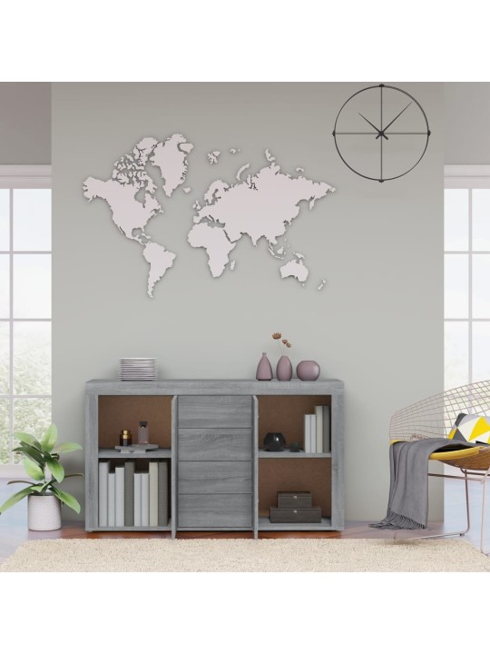 Kumode, pelēcīga ozola krāsa, 120x36x69 cm, inženierijas koks