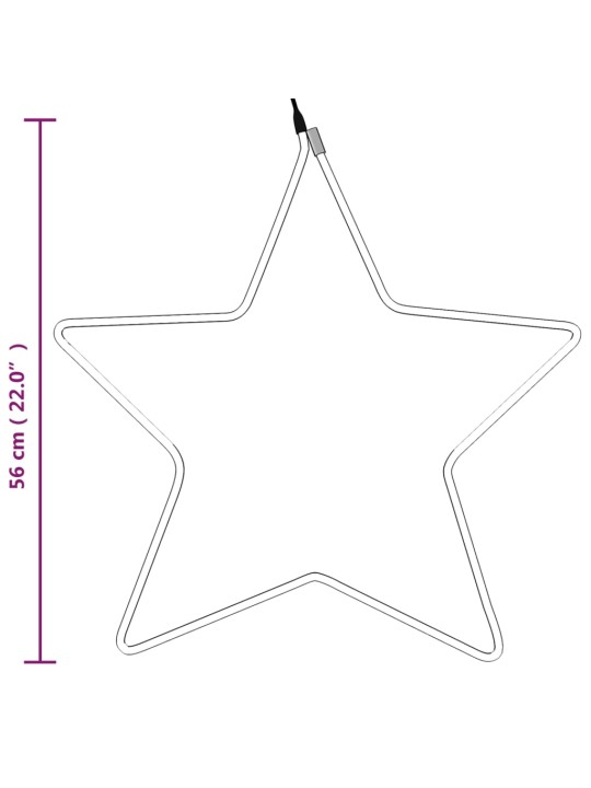 Ziemassvētku figūra, zvaigzne, 48 silti baltas led, 56 cm