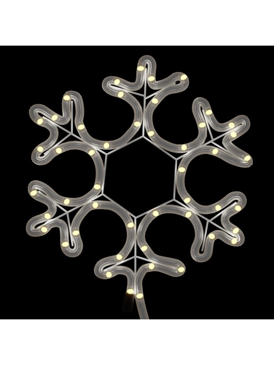 Ziemassvētku figūra, sniegpārsla, 48 silti baltas led, 27x27 cm