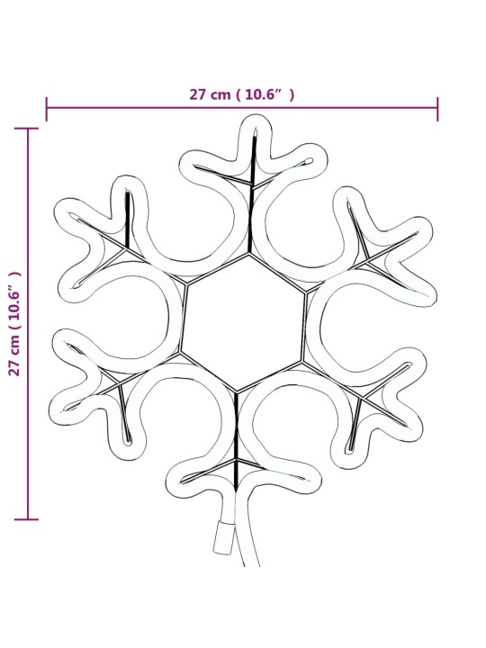 Ziemassvētku figūra, sniegpārsla, 48 silti baltas led, 27x27 cm