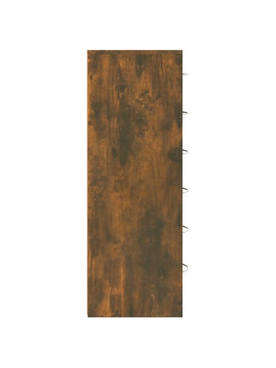 Kumode ar 6 atvilktnēm, tumša ozolkoka krāsa, 50x34x96 cm, koks