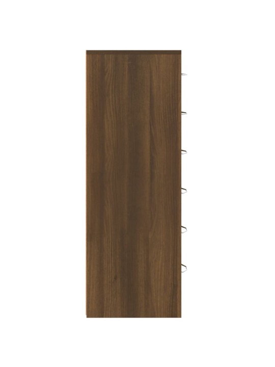Kumode ar 6 atvilktnēm, brūna, 50x34x96 cm, inženierijas koks