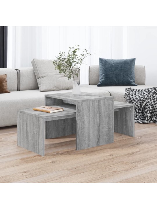 Kafijas galdiņu komplekts, pelēka ozolkoka krāsa, 100x48x40 cm