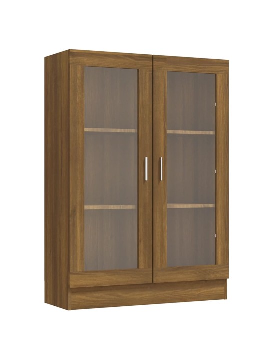Vitrīnas skapis, brūns, 82,5x30,5x115 cm, inženierijas koks