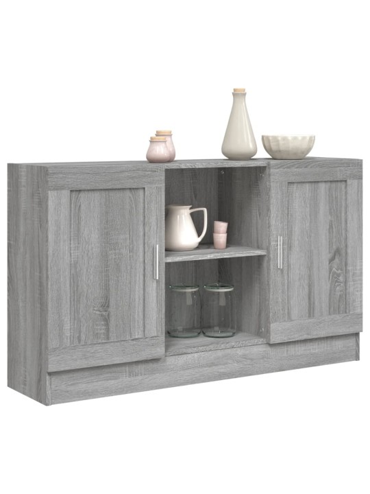 Kumode, pelēcīga ozola krāsa, 120x30,5x70 cm, inženierijas koks