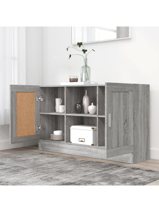 Kumode, pelēcīga ozola krāsa, 120x30,5x70 cm, inženierijas koks