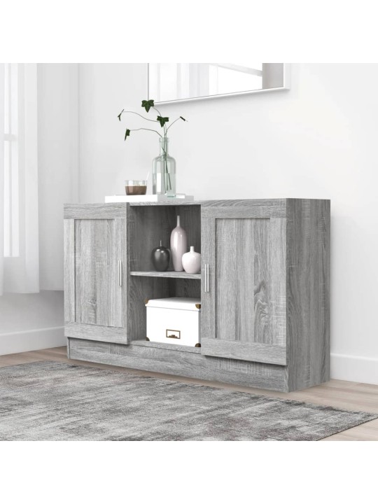 Kumode, pelēcīga ozola krāsa, 120x30,5x70 cm, inženierijas koks