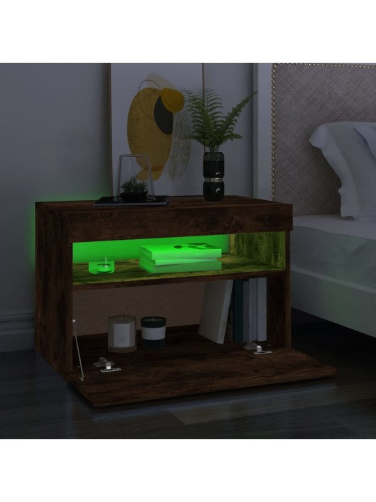 Tv skapītis ar led apgaismojumu, ozolkoka krāsa, 60x35x40 cm