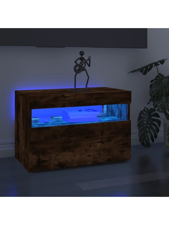 Tv skapīši ar led lampiņām, 2 gab., ozolkoka krāsa, 60x35x40 cm