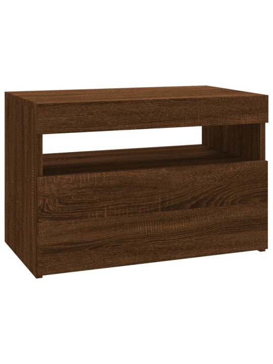 Tv galdiņš ar led lampiņām, ozolkoka krāsa, 60x35x40 cm