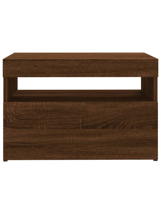 Tv galdiņš ar led lampiņām, ozolkoka krāsa, 60x35x40 cm