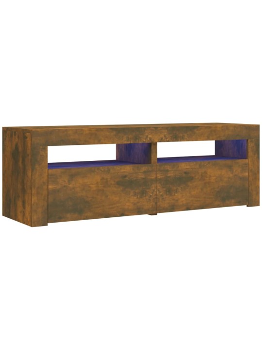 Tv skapītis ar led lampiņām, ozolkoka krāsa, 120x35x40 cm