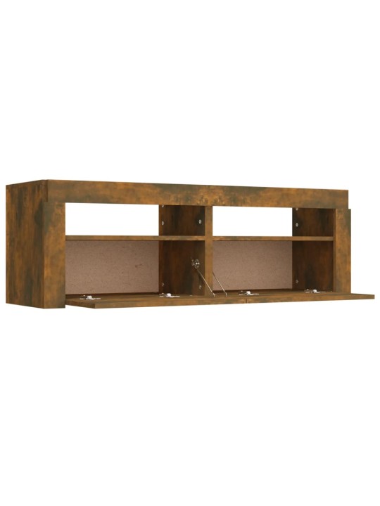 Tv skapītis ar led lampiņām, ozolkoka krāsa, 120x35x40 cm