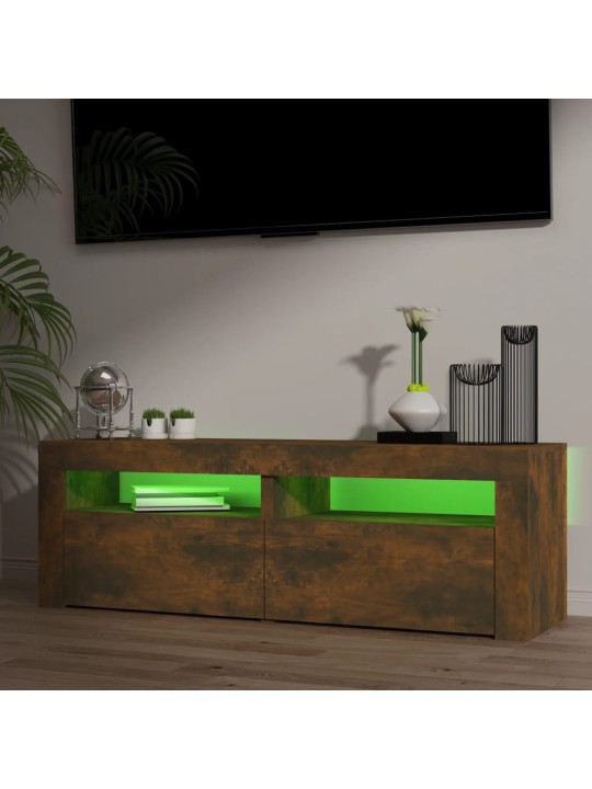 Tv skapītis ar led lampiņām, ozolkoka krāsa, 120x35x40 cm