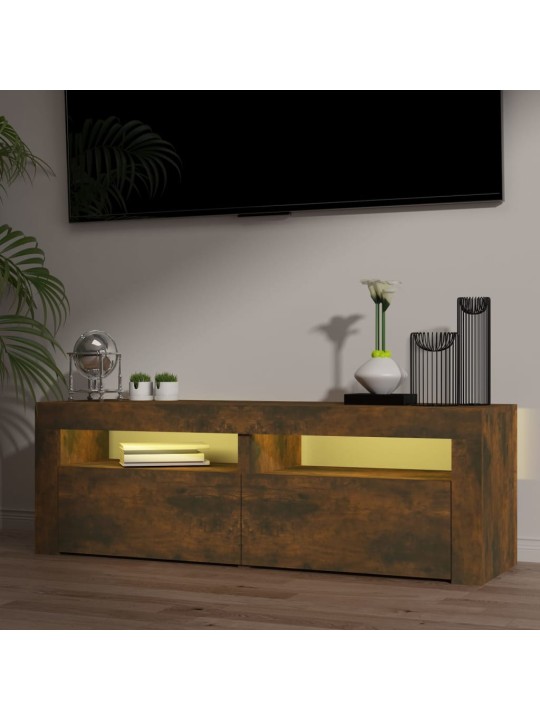 Tv skapītis ar led lampiņām, ozolkoka krāsa, 120x35x40 cm