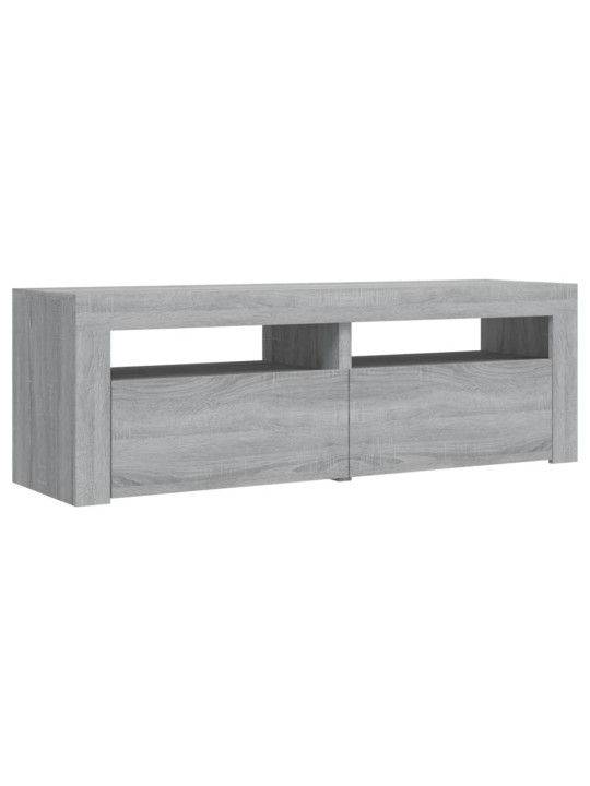 Tv skapītis ar led lampiņām, pelēka ozola krāsa, 120x35x40 cm