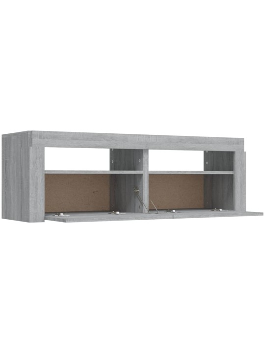 Tv skapītis ar led lampiņām, pelēka ozola krāsa, 120x35x40 cm