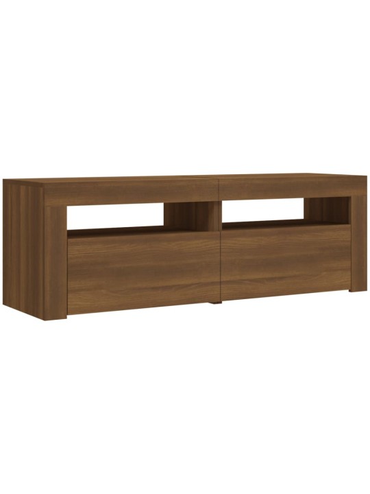 Tv skapītis ar led lampiņām, ozolkoka krāsa, 120x35x40 cm