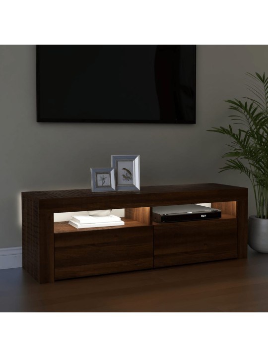 Tv skapītis ar led lampiņām, ozolkoka krāsa, 120x35x40 cm