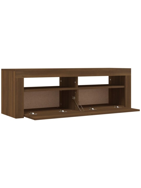 Tv skapītis ar led lampiņām, ozolkoka krāsa, 120x35x40 cm