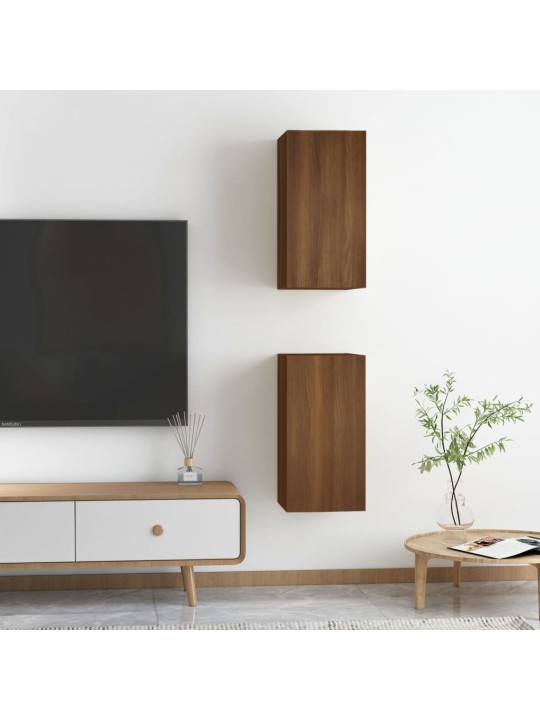 Tv skapīši, 2 gab., brūna ozola 30,5x30x60 cm inženierijas koks
