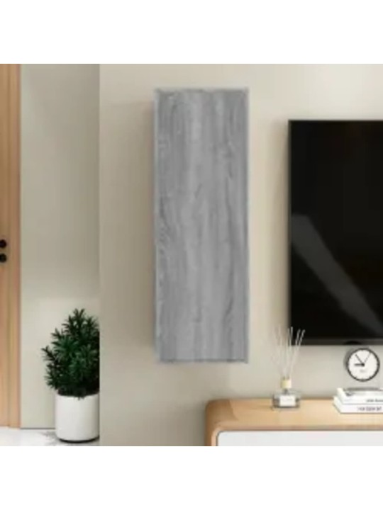 Tv skapītis, pelēka ozolkoka, 30,5x30x90 cm, inženierijas koks