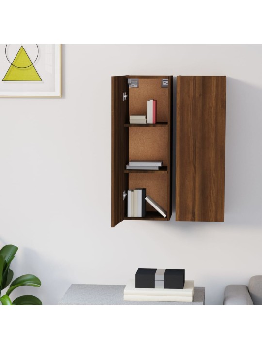 Tv skapīši, 2 gab., brūna ozola 30,5x30x90 cm inženierijas koks