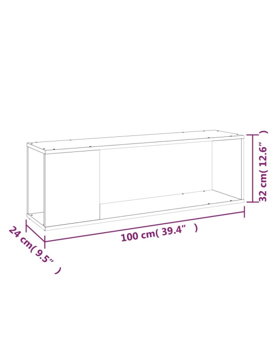Tv skapītis, ozolkoka krāsa, 100x24x32 cm, inženierijas koks