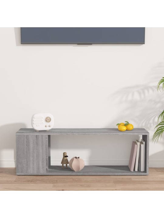 Tv plaukts, pelēka ozolkoka, 100x24x32 cm, inženierijas koks
