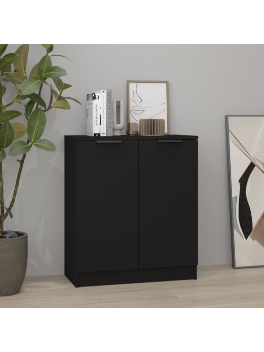 Kumode, melna, 60x30x70 cm, inženierijas koks