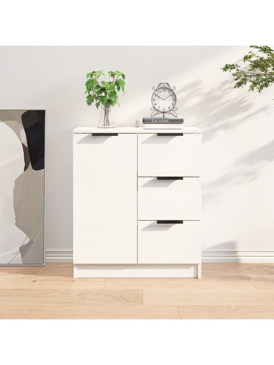 Kumode, spīdīgi balta, 60x30x70 cm, inženierijas koks