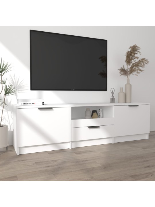 Tv skapītis, balts, 140x35x40 cm, inženierijas koks