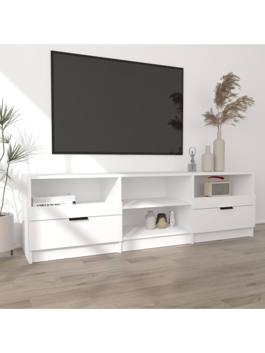 Tv skapītis, balts, 150x33,5x45 cm, inženierijas koks