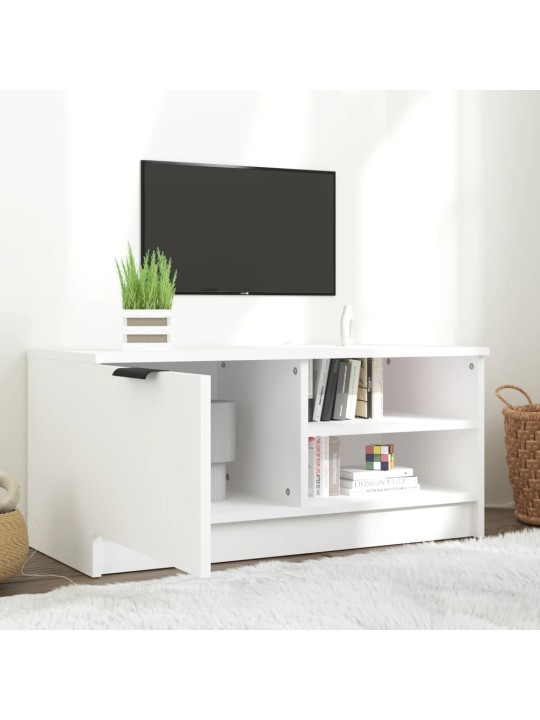 Tv skapītis, balts, 80x35x36,5 cm, inženierijas koks