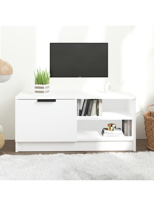 Tv skapītis, balts, 80x35x36,5 cm, inženierijas koks
