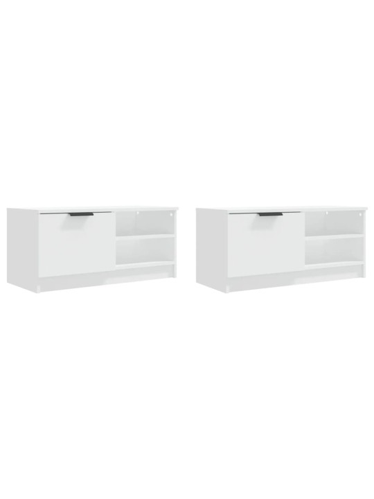 Tv skapīši, 2 gab., balti, 80x35x36,5 cm, inženierijas koks