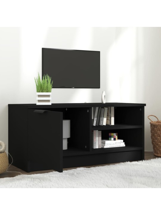 Tv skapītis, melns, 80x35x36,5 cm, inženierijas koks