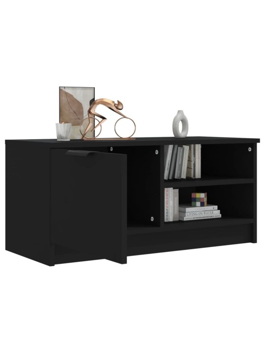 Tv skapītis, melns, 80x35x36,5 cm, inženierijas koks