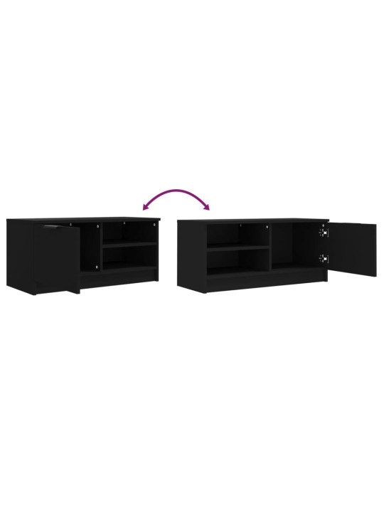 Tv skapītis, melns, 80x35x36,5 cm, inženierijas koks