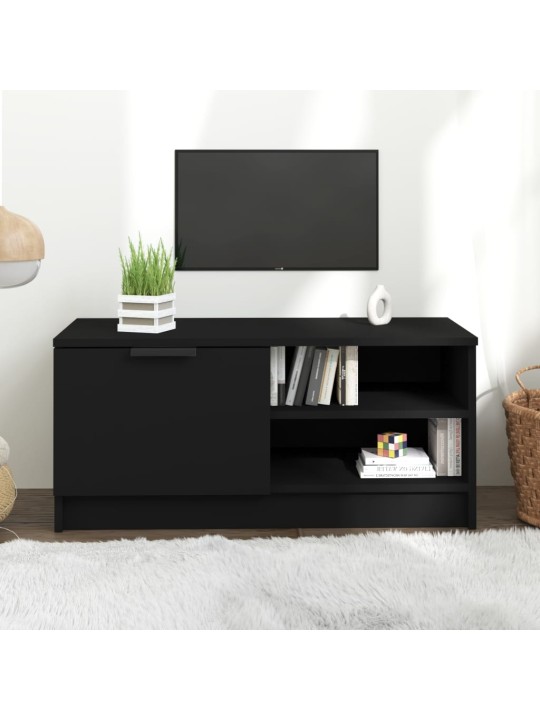 Tv skapītis, melns, 80x35x36,5 cm, inženierijas koks