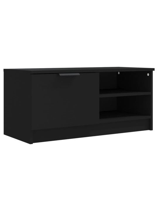 Tv skapīši, 2 gab., melni, 80x35x36,5 cm, inženierijas koks